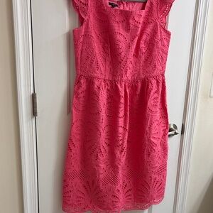 Talbots Hot Pink Eyelet Square Neck Sundress